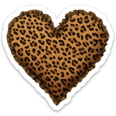 Leopard print heart with ruffles sticker