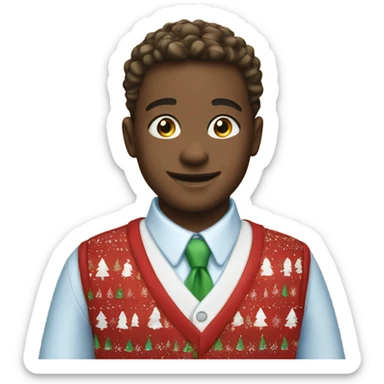 smiling boys with blue eyes in Christmas suits sticker