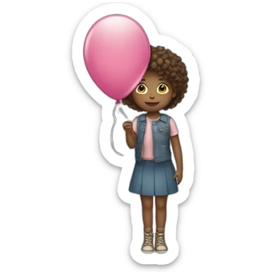 girl holding balloon sticker