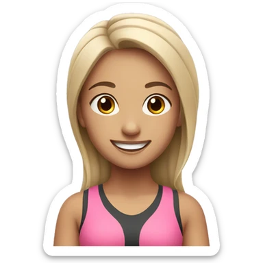 smiling girl in yoga outfit sticker