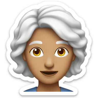 Mujer de unos 70 años pelo muy corto liso blanco  sticker