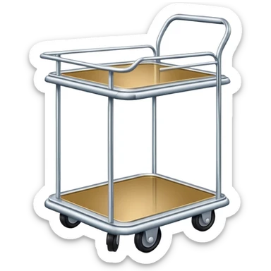 hotel trolley with only one platform at the bottom sticker