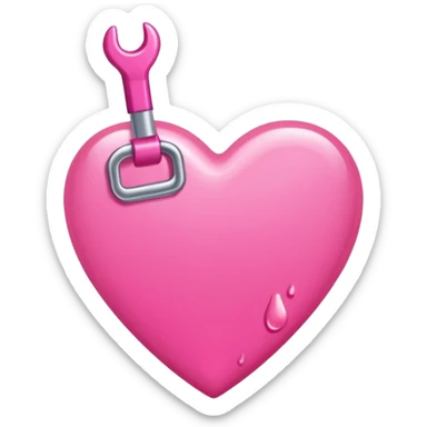 heart made with a nail polish pink sticker