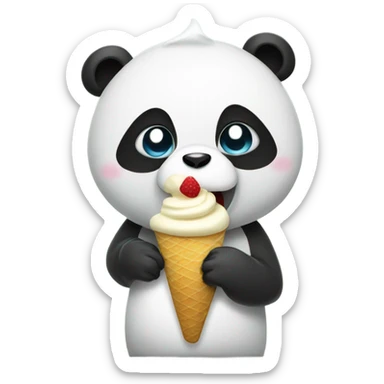 Panda eating ice cream sticker