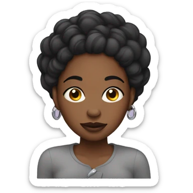 Black woman with face piercings  sticker