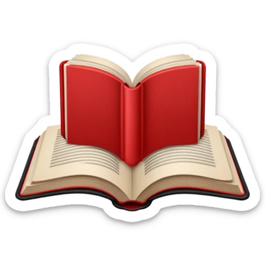 open book with black cover but with completely red pages sticker