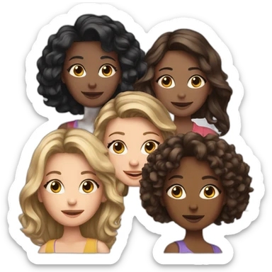 six girl friends  sticker