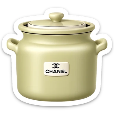 Pale olive Chanel cream pot sticker