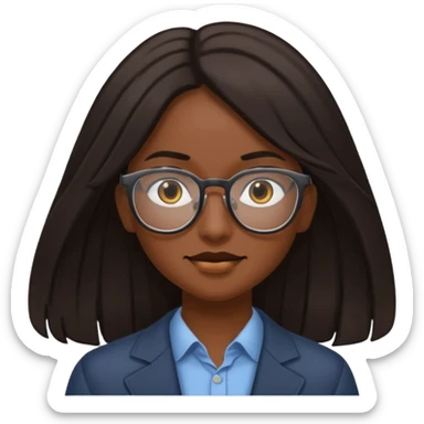 with long hair and darker with glasses sticker