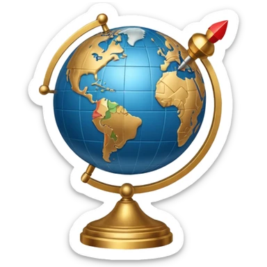 globe and pointer sticker