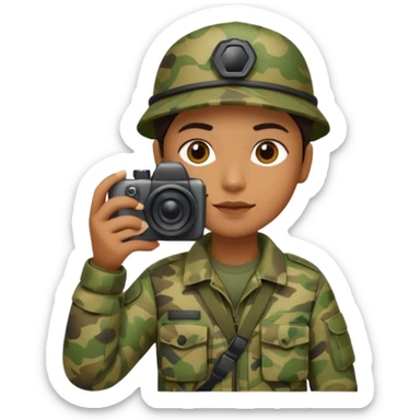 
wildlife photographer, camouflage clothe sticker