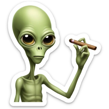 Aliens smoking a cigar  sticker
