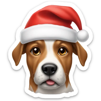 dog with santa hat sticker