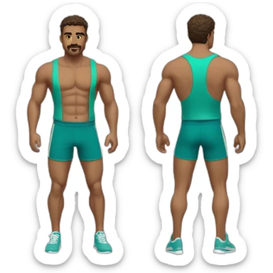 retro workout clothes for man sticker