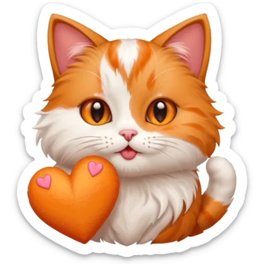 O pisica trimite pupici cu inimioare Sorinei sticker