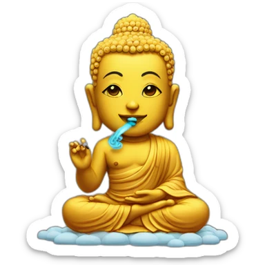 buddha smokes hookah sticker