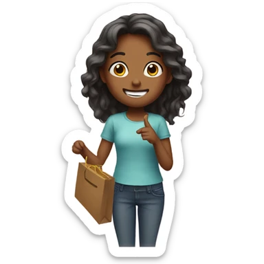 girl giving sorprise sticker