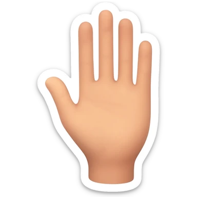 left hand missing the finger next to the pinky finger sticker