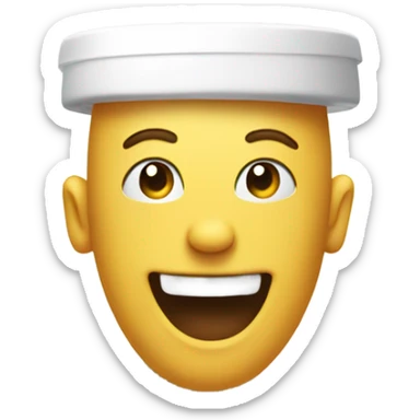 A head smiling out of  a toilet  sticker