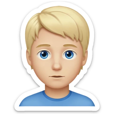 Emoji chlopak z blond włosami które będą rozsztrzepane i niebieskimi oczami sticker