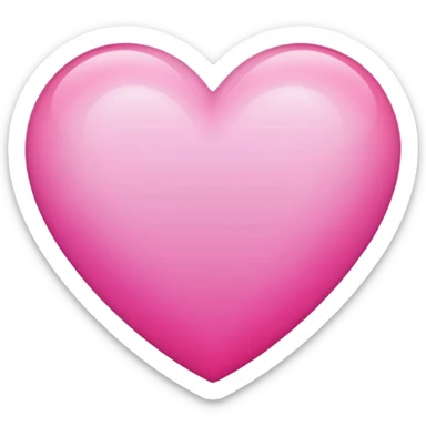 pink ombre heart, soft gradient, glossy, simple sticker