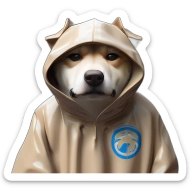 Un chien avec une cagoule sticker