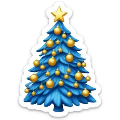Blue Christmas tree sticker