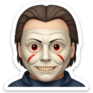 Micheal myers with a grin without red on his face sticker
