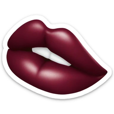 A burgundy-colored lipstick kiss mark. sticker