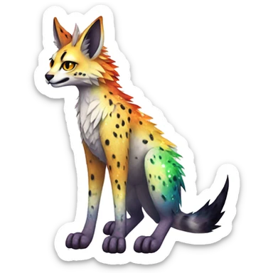 Epic Edgy Colorful Sparkly Sergal-Serval-Vernid full body sticker