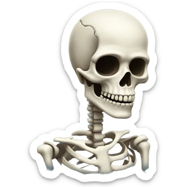 skeleton with black roses sticker