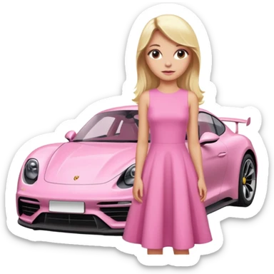 pink Porsche taycan blonde girl sticker