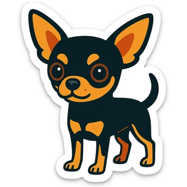 black and tan chihuahua sticker
