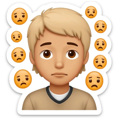 personita cansada o mareada, estilo doodle cute. sticker