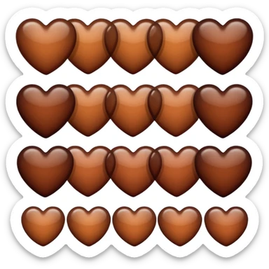 Neutral brown hearts from light to dark individual sticker