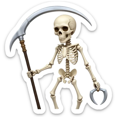 skull scythe sticker
