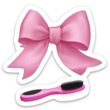 Pink bow Sienna hair brush  sticker
