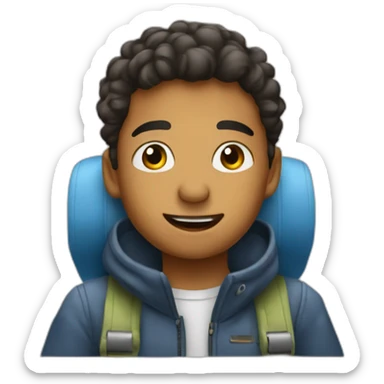 young muselim in a plane sticker