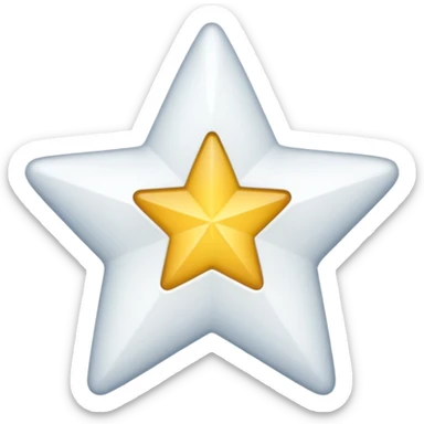 generate an emoji with a white tick in between a star having 11 points  sticker