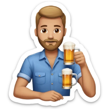 Guy with very short beard at the bar sticker