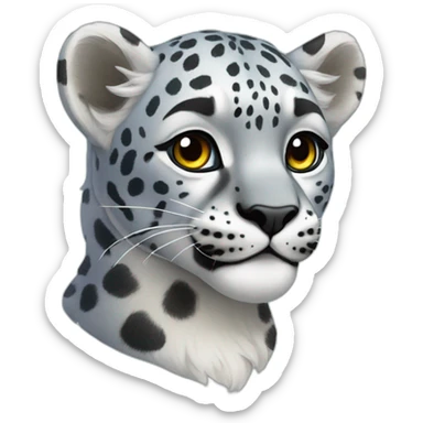 rainbow snow leopard sticker