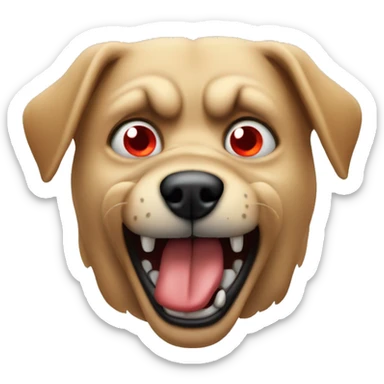 Very angry Dog Barking face Red eyes sticker