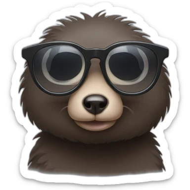 Mole with big glasses  sticker