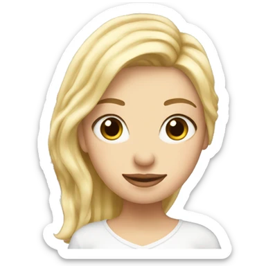 Blonde girl and Eiffel Tower  sticker