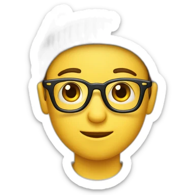 Garçon avec une paire de lunettes ET un bonnet sticker