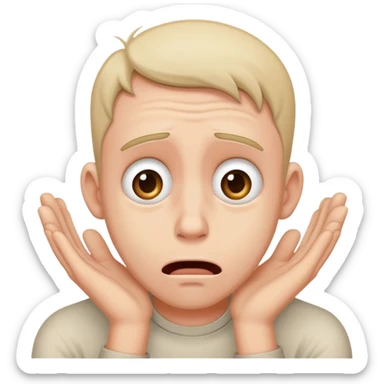 anxious man desperately begging and pleading expression saying please don't leave me sticker