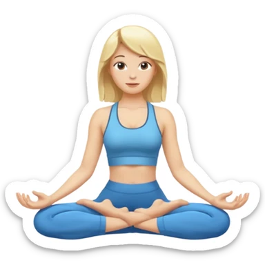 mulher fazendo yoga loira   sticker