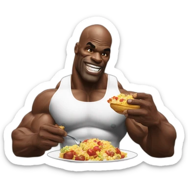 Ronnie coleman eating food sticker