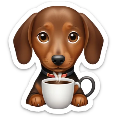 Dog dachshund cofe sticker