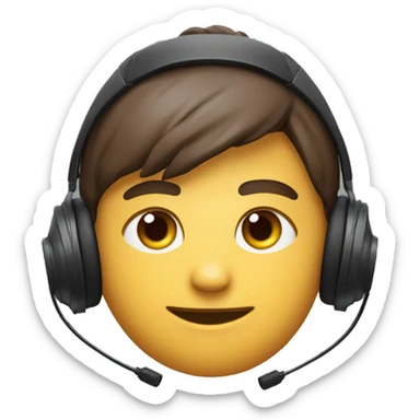 Gamer, Glatze, schwarzes Headset mit schwarz-grünen Katzenohren, kurzer rot-brauner Vollbart, grau-blaue Augen, Hoodie mit kapuze sticker